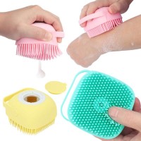 Cheap Factory Wholesale 2 in 1 Silicone Bath Scrubber Massage Exfoliating Bath Shower Brush With Soap Dispenser